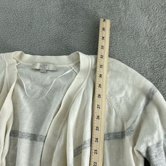 Loft Striped Open Cardigan Sweater Womens Plus Size 16/18 By LOFT 5483 - Picture 5 of 8